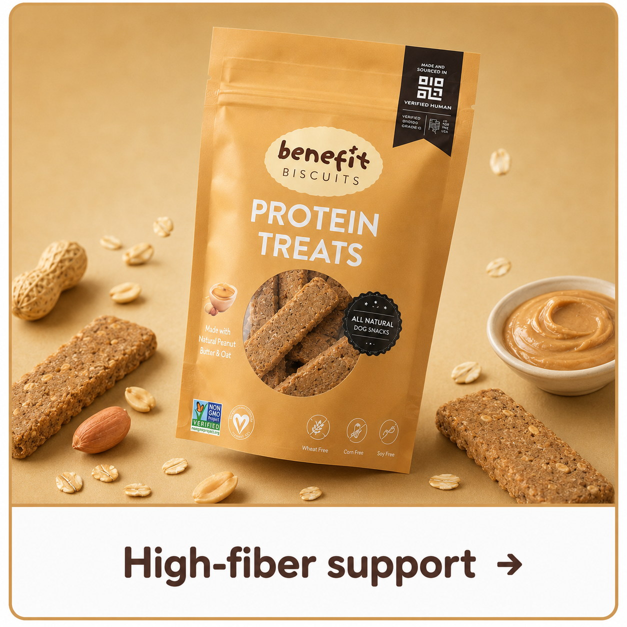 Benefit Peanut Butter dog treats — Protein